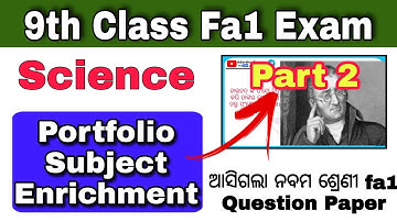 9th class fa1 question paper 2022 / fa1 exam 9th class Portfolio science