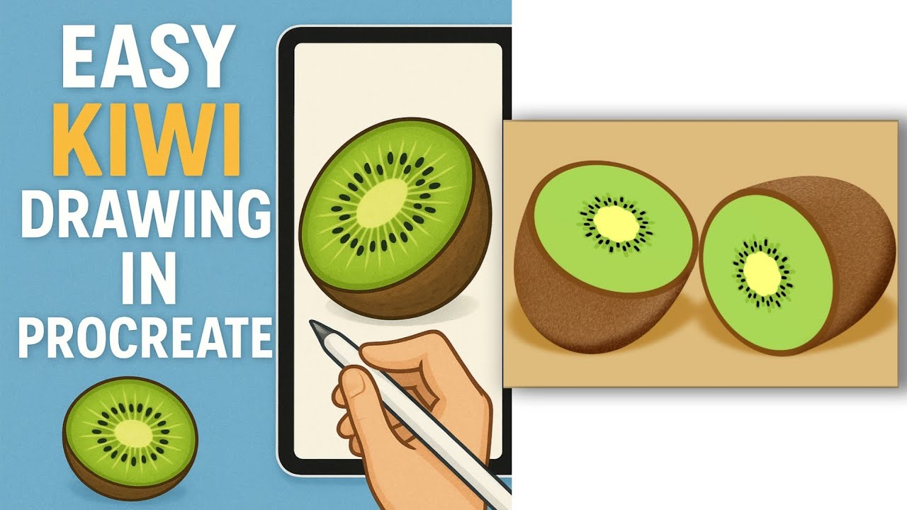 Draw a Realistic Kiwi in Procreate | Easy Digital Art Lesson