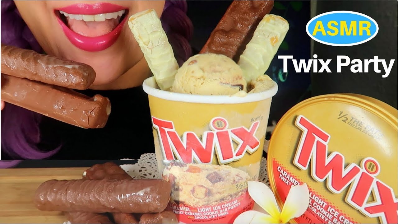ASMR 트윅스 아이스크림 한통+초코바 리얼사운드 먹방| TWIX ICE CREAM +TWIX CANDY BAR EATING SOUND|CURIE. ASMR