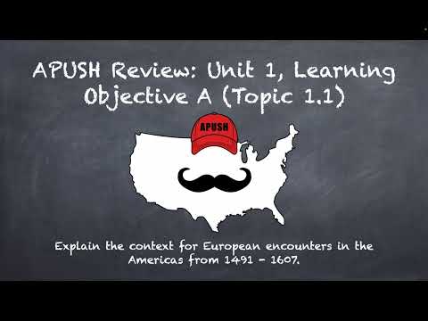 APUSH Review: Unit #1, Learning Objective A, Topic 1.1