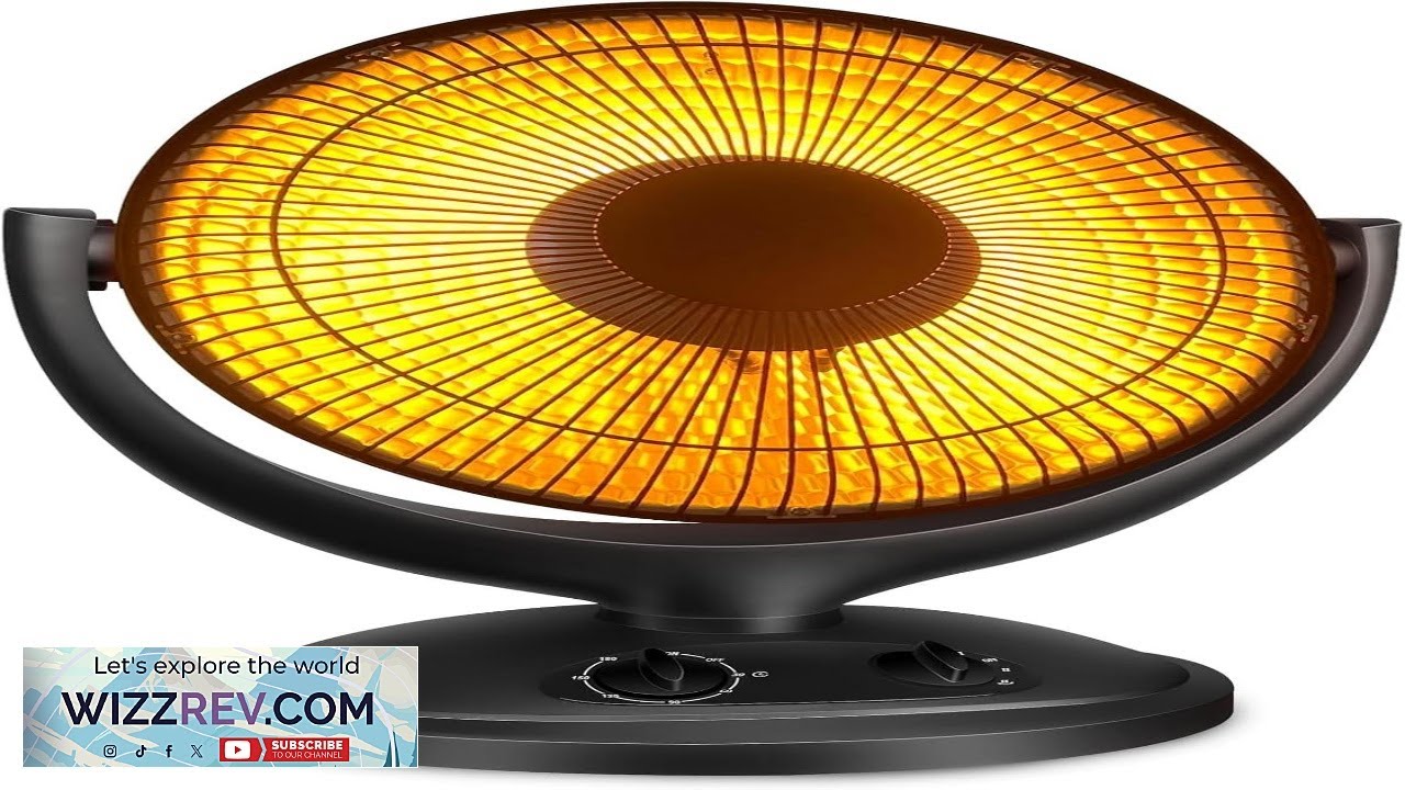 Joy Pebble Space Heater 400W 800W Oscillating Radiant Heater 2 Level Rapid Heating