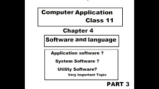 Class 11 computer application | Software and Language | Chapter 4 | part 3