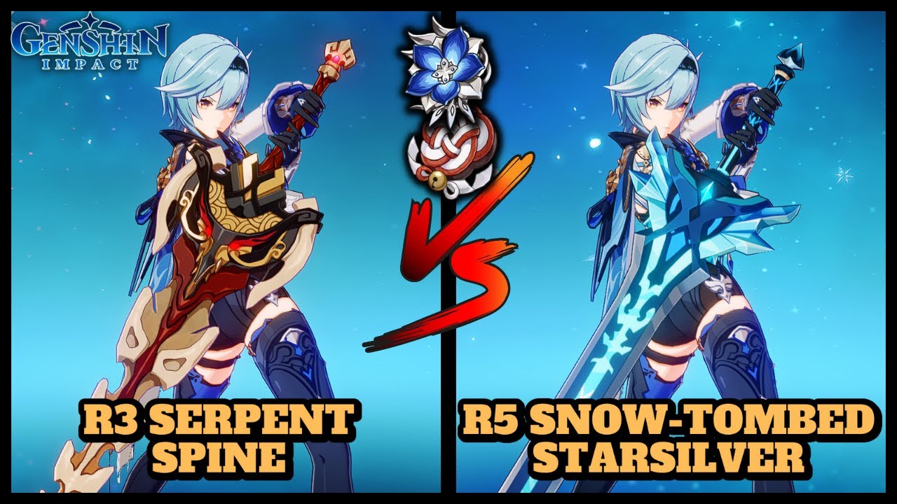 EULA: R3 SERPENT SPINE VS R5 SNOW-TOMBED STARSILVER! (COMPARISON) | Genshin Impact