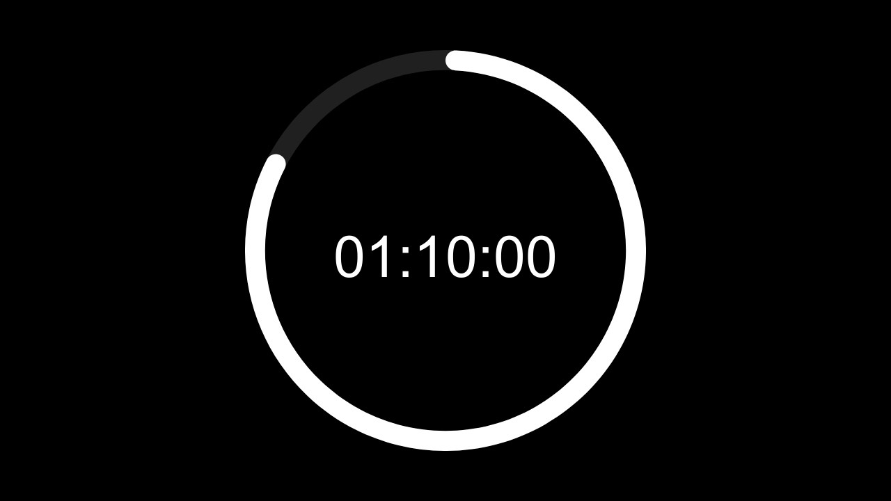 1 Hour 10 Min Study Timer | Minimalist Focus Countdown