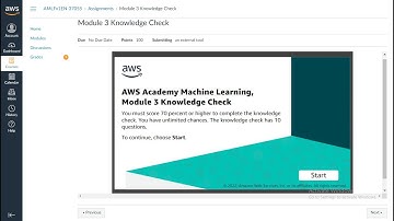 Module 3 Knowledge Check | AWS Academy Machine Learning Foundations | Implementing a ML pipeline