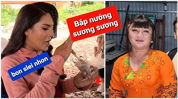 DIVA Cát Thy review bắp nướng Giáng Tiên bằng tiếng Campuchia | Bánh tráng trộn Cát Thy