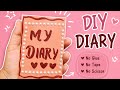 ✨ Cute DIY Mini Diary 📖💗No Glue ❌ No Tape ❌ No Scissor ✂️❌Easy & aesthetic handmade diary idea 😍