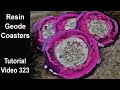 Resin Geode Coasters/ Start to Finish/ Beautiful Effect/ NEW Technique