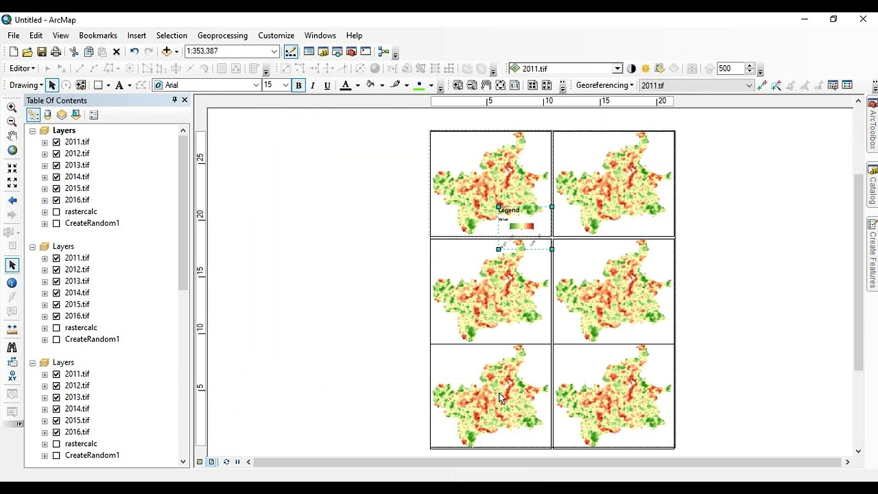 Showing Multiple Maps In A Single Layout In Arcgis Youtube