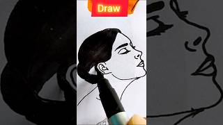 Cute Girl Face Drawing | Easy Step By Step Girl Face Sketch For Beginners #shorts #art #easydrawing