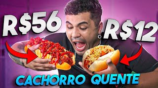 CACHORRO QUENTE DE 56 REAIS X CACHORRO QUENTE DE 12 REAIS - CARO VS BARATO screenshot 1