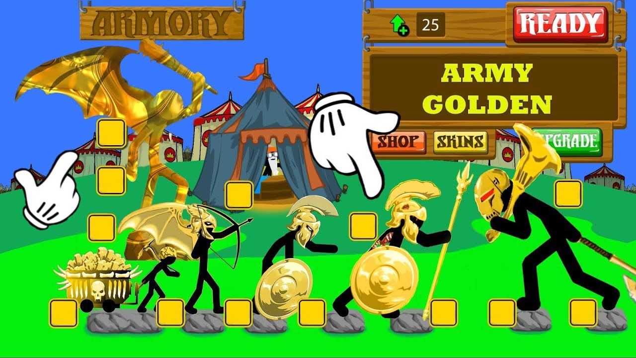 UNLOCKED ARMY GOLDEN FULL ITEMS MAX POWER - MOD STICK WAR LEGACY