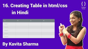 Creating Table in html/css in Hindi - HTML tutorial for beginner in Hindi, Part-16