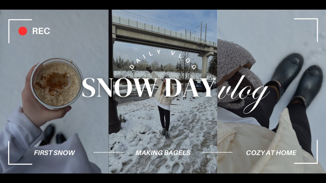 snow day vlog | at home, first snow & baking - YouTube