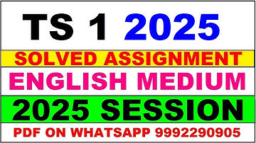 TS 6 solved assignment 2025 || TS 6 solved assignment 2025 in English || ignou TS6