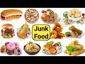 Junk food Name | Junk Food | Junk Food Vocabulary | Fast Food Name | Fast Food