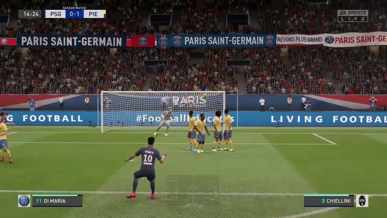 How to score top spin free kick in Fifa 20 YouTube