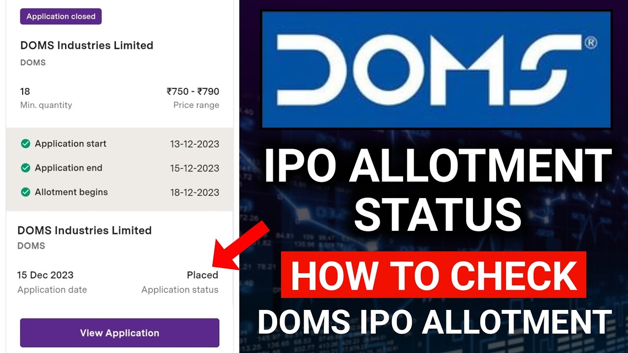 DOMS IPO Allotment Status | How to Check DOMS Allotment - YouTube