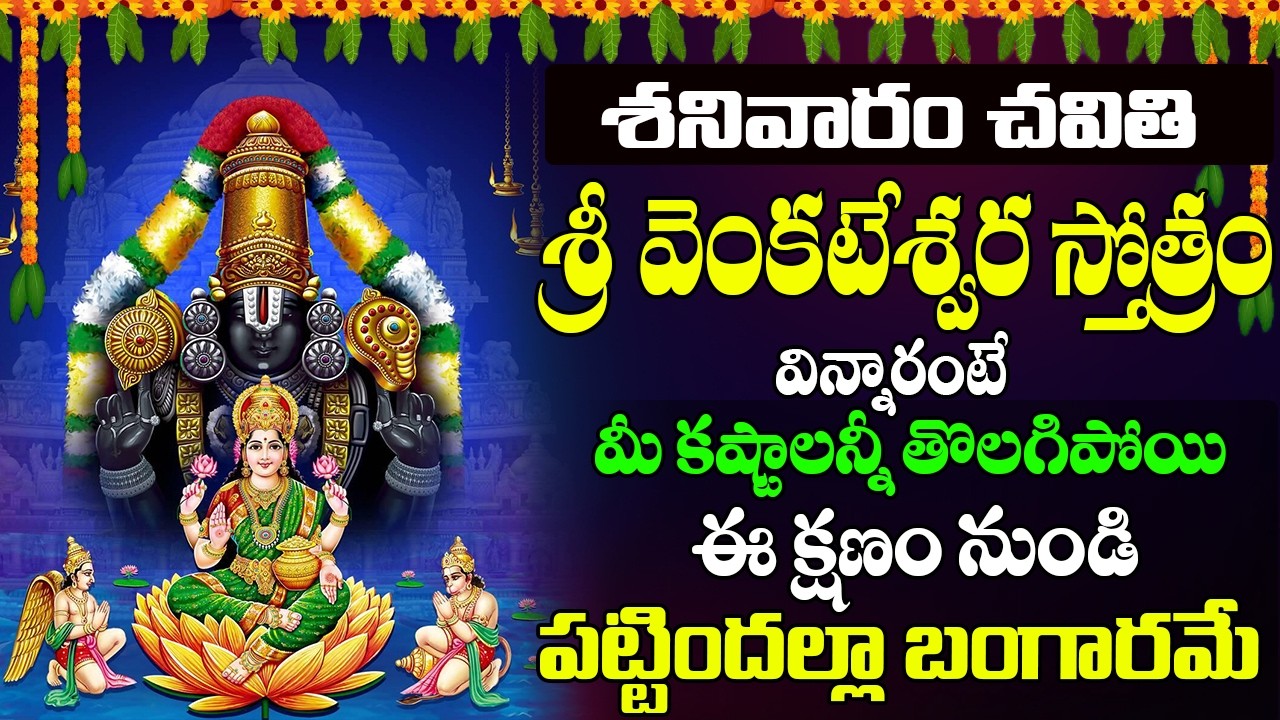 SRI VENKATESWARA STOTRAM TELUGU LYRICS శనివారం వింటే మీ కష్టాలన్నీ తొలగిపోయి పట్టిందల్లా బంగారమే