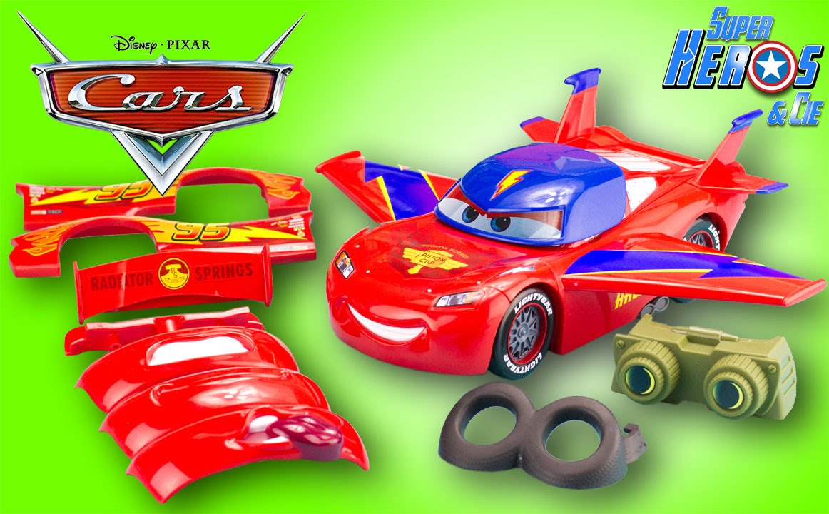 Disney Cars Flash McQueen Transformable Gear Up and Go Transforming McQueen  Jouet Juguetes Rayo 