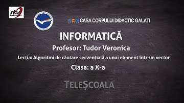 Informatică - Clasa a 10-a - Algoritmi de căutare secvenţială a unui element într-un vector
