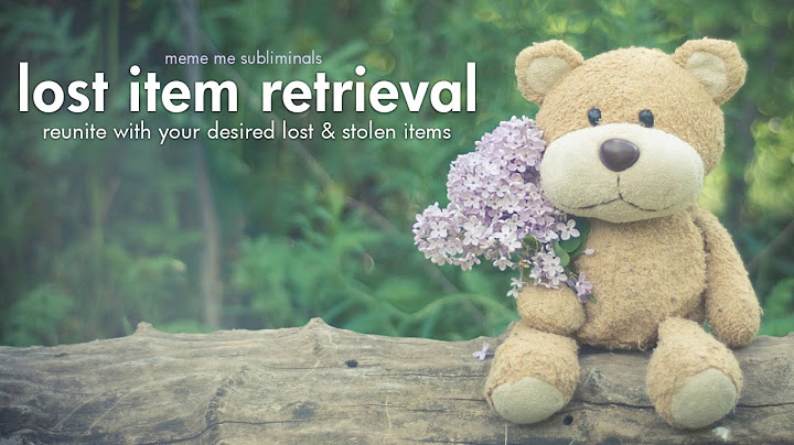 lost item retrieval - Subliminal Affirmations