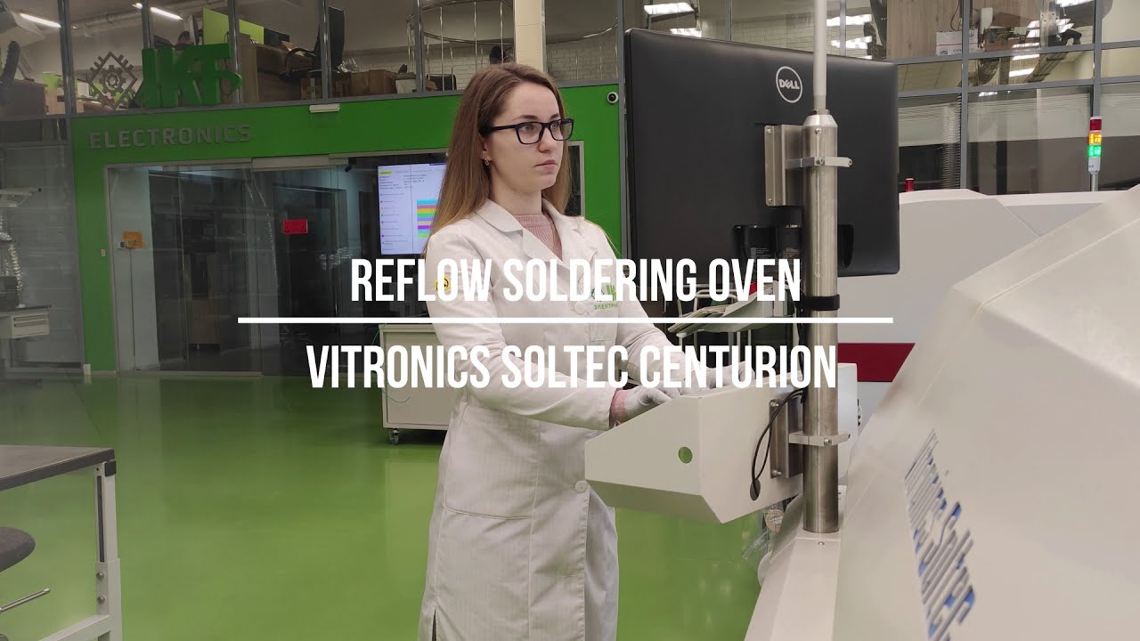 SMT soldering in IKT Electronics: reflow oven Vitronics Soltec Centurion