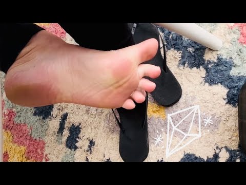 Black flip flop and sole POV