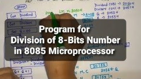 Unit 2 L15 | Program for Division in 8085 Microprocessor | Division program  using 8085 MPU detailed