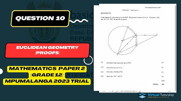 Euclidean Geometry: Question on Proofs (Grade 12): Mpumalanga September 2023 (Maths P2)