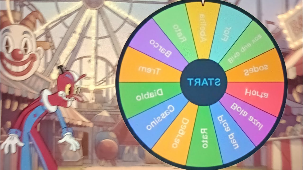 Cuphead mas a roleta escolhe o Boss....