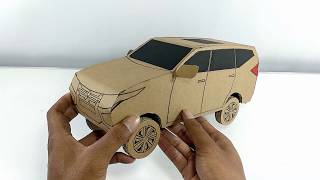 Cara membuat mobil dari kardus | Mitsubishi  Pajero sport dari kardus