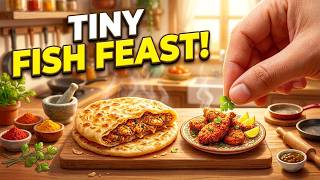Mini Fish Paratha Recipe 🤤🐟 | Spicy Fish Fry Masala | Tiny Food Cooking