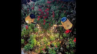 Beautiful Garden Solar Light, Outdoor Solar Watering Can Garden Light Metal Waterfall Figurine Light