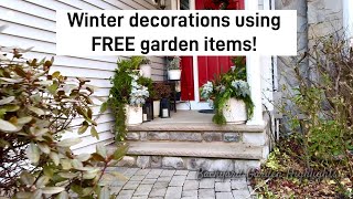 DIY Winter Porch Decor Ideas: Evergreen Pots ❄️ 🎄🤶🌿