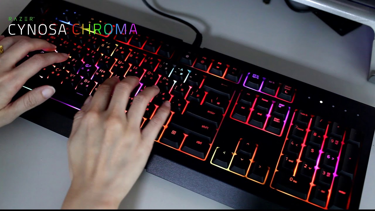 原價屋 Razer Cynosa Chroma 薩諾狼蛛薄膜式鍵盤 燈光好美 Youtube