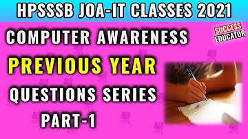 Previous year questions | computer Awareness - HP Junior Office Assistant(JOA-IT) 2021 (part-1)