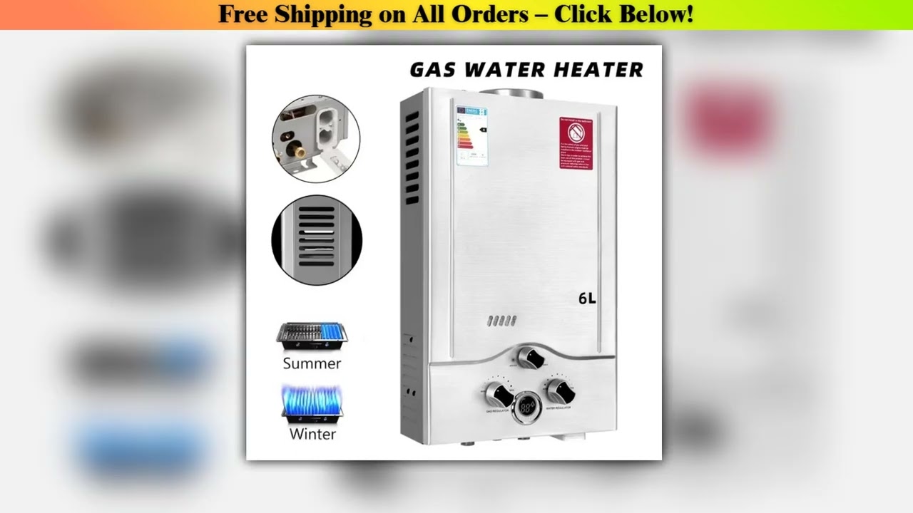 16kw LPG Gas Water Heater 6L-8L Stainless Steel Tankless Propane Gas LPG Boiler With Shower Kit