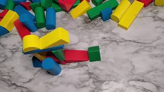 Melissa and Doug Wooden Building Blocks Set - 100 Blocks - 3 years old