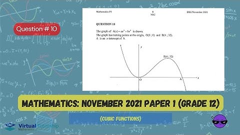 CUBIC FUNCTIONS| November 2021: MATHEMATICS Paper 1 Question 10 (Grade 12)