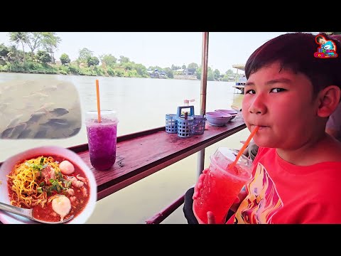 กินก๋วยเตี๋ยวห้อยขา นั่งเรือ ให้อาหารปลา เที่ยวราชบุรี วัดพญาไม้