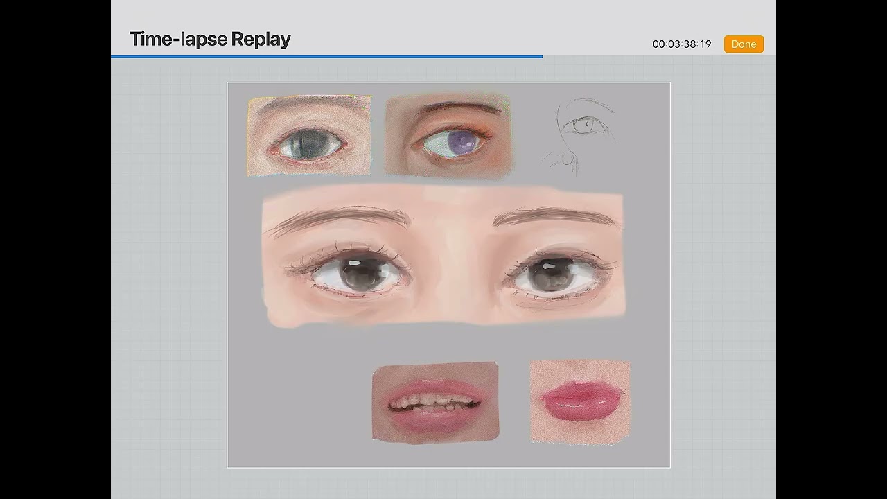 eyes and lips drawing // digital art study // procreate speedpaint