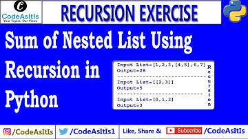 Python Program : How To Calculate Sum Of Items of Nested List Using Recursion | Learn Python