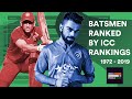 Top 15 Batsmen Ranked By ODI ICC Rankings (1972 - 2019)