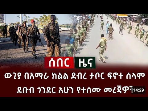 ሰበር ዜና ዉጊያዉ በአማራ ክልል ደብረ ታቦር ፍ ሰላም ደቡብ ጎደር አሁን የተሰሙ መረጃወች