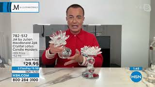 JM by Julien Macdonald Set of 2 Crystal Lotus Tea Light ...