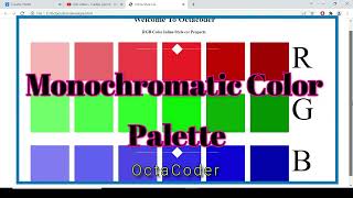 Mastering Monochromatic Color Palette: Learn RGB Color Codes | HTML & CSS | Tutorial