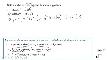 INH: Complex Numbers: Operations in Polar Form #1