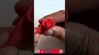 how to make rose with clay || polymer clay rose || easy rose making with clay || clay rose shorts screenshot 5