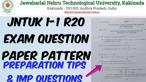 JNTUK R20 1-1 Question Paper Pattern//Preparation Tips//100% Pass🤩//JNTUK 1-1 Sem Question papers
